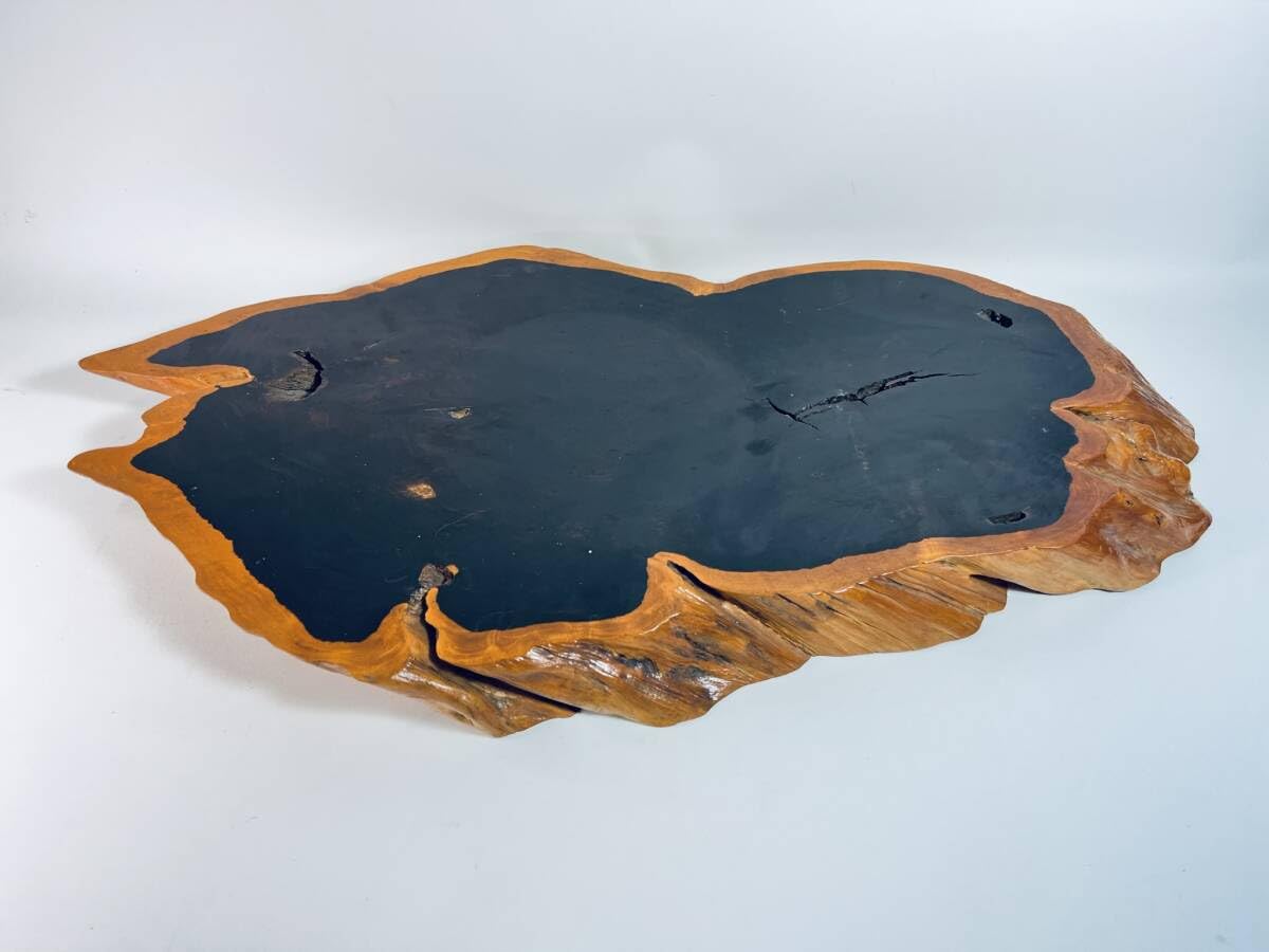 希少 大型 本黒檀 花瓶台 盆栽 花台 飾り台 一枚板 切り株 輪切 華道