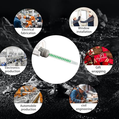 tiyiyok 10 Stück Statikmischer Mischdüse, Epoxidharz Kleber Mischdüse Statikmischdüse, Statischer Mischmischer 1:1 Mischerdüsen für Kunststoffkleber Zweikomponentenkleber 2k Kleber Pistole