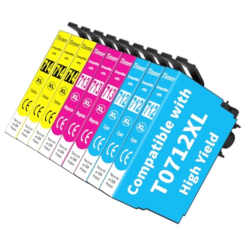 Tinnee 9X T0715 XL Cartouche Compatible pour Epson T0712 Epson T0713 T0714 Cartouche pour Stylus...