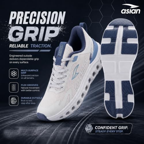 Image of ASIAN Quantum-56 Men's Running Shoes with Stylish Air Coil Sole, Breathable Knit Upper, Lightweight & Memory Foam Cushioning for All-Day Comfort