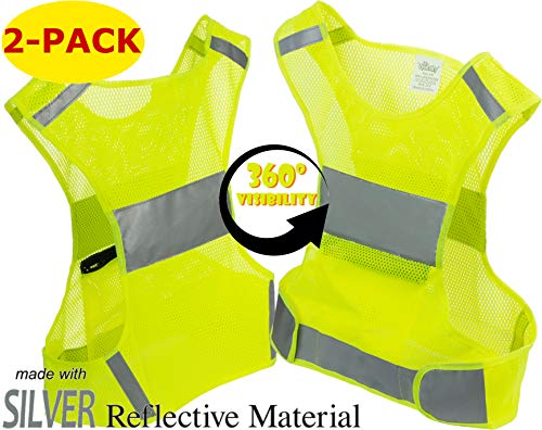 Mr Visibility Reflective Vest for Running or Cycling (2 Pack) | Reflector Jackets