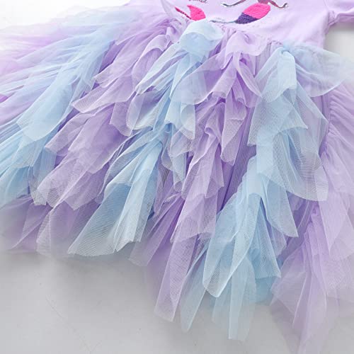 DXTON Toddler Girls Dresses Tutu Winter Long Sleeve Tutu Dress Party Dresses LH21113