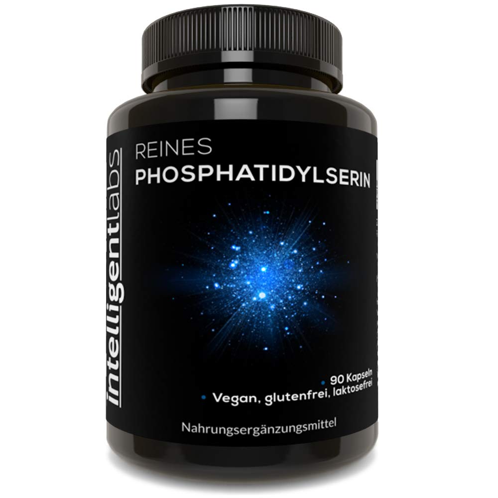 Intelligent Labs Phosphatidylserin-Nahrungsergänzungsmittel 100 mg, 90 hochwirksame Kapseln, 100% Soja und allergenfrei, reines Phosphatidylserin aus Sonnenblumenlecithin