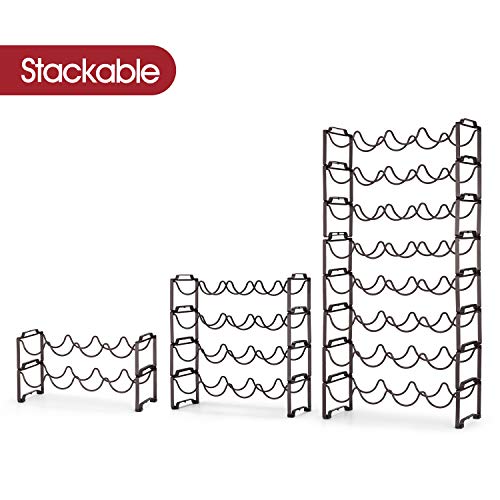 Simple Trending 4-Tier Stackable Wine Rack, Standing Bottles Holder Organizer, Wine Storage Shelf, Towel Rack for Kitchen Pantry Cabinet, Hold 16 Bottles, Bronze - Image 5