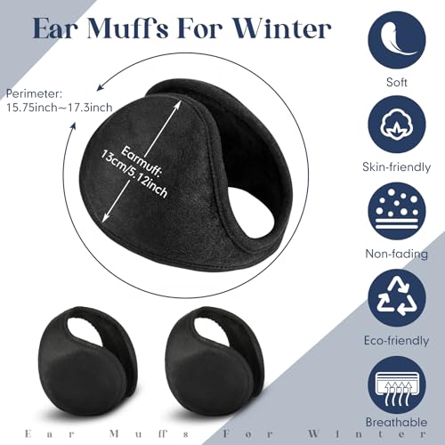SATINIOR Fleece-Ohrenschützer, Winter-Accessoire für Männer, Frauen & Kinder, 2 Packungen