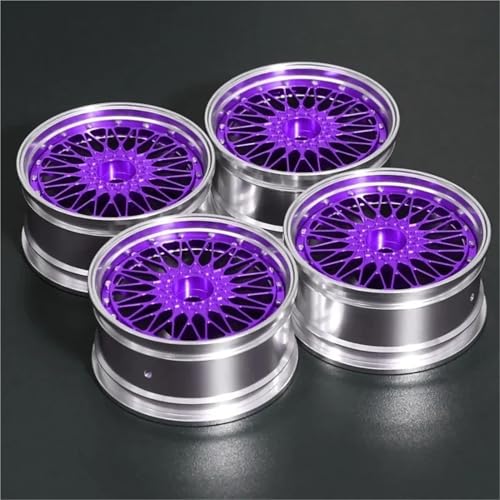 RC���[�V���O�p�[�c For Traxxas For HPI For Kyosho For HSP For RedCat For Sakura 1/10 ���� 4 �I�����[�h�h���t�g�c�[�����O�z�C�[���n�u���� RC �J�[�p�[�c(PURPLE)