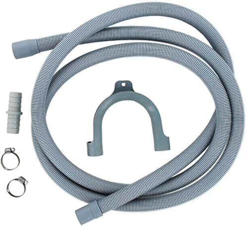 2.5m Universal Drain Hose for Washing Machines/Dishwasher Right Angle End, 9mm / 21mm Connection – Fits Most Brands