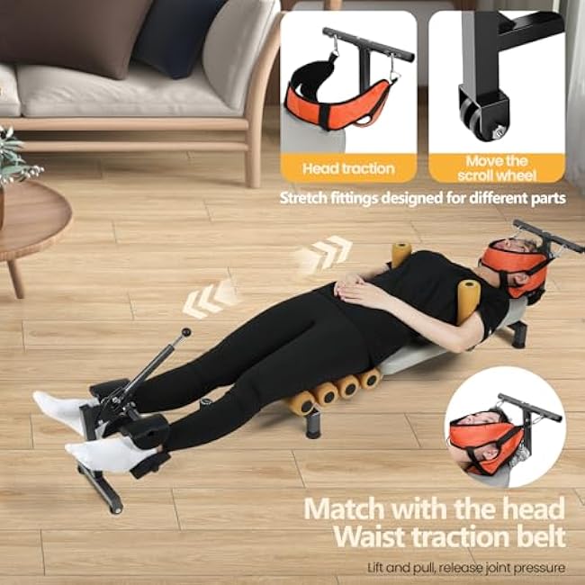 Inversion Table, Back Stretcher, Inversion Tables for Back Pain, Provides Lower Back Pain Relief Without Going Upside Down, Portable Spine Stretcher Bed for Home, 330 Lb Capacity