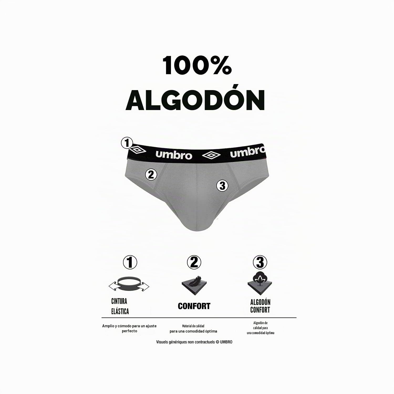 Umbro Lot de 5 Slips Coton Homme