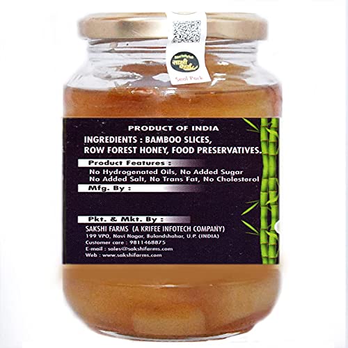 Image of Sakshi Farms | Homemade Bamboo Murabba with Honey And Sugar Free | 450gms Pack | Helps Increasing Height | Bamboo Shoots, Bans Ka Murabba | inchNatural Pure Hygienic inch || Sugar Free 450gms Pack