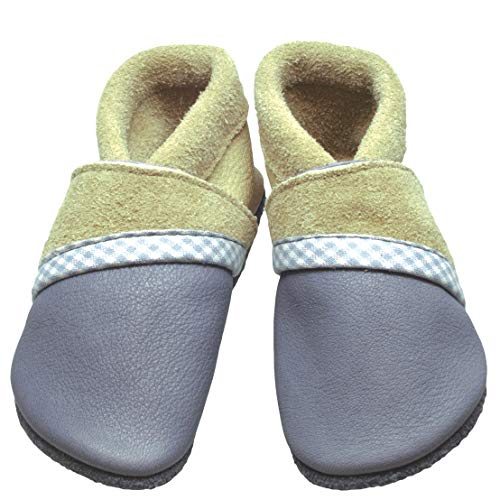 Pantolinos Krabbelschuhe Karolinos Hausschuhe Ökoleder Grau, Schuhgröße:EUR 23 Cover