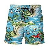 ☺Badehose mit 3D-Aufdruck, Material: Polyester mit Grenadine, schnelltrocknendem Stoff. Weich, leicht und bequem. Befestigung: Kordelzug
