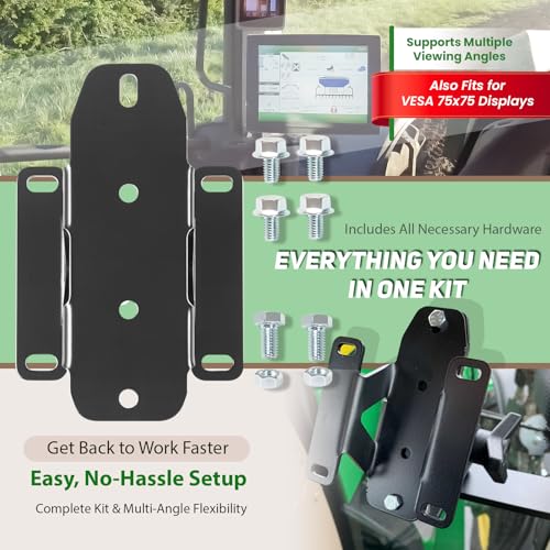 Image of Camoo Heavy-Duty Display Mount Bracket for John Deere 4640 & 4240 Universal Monitors Gen 4, Gen 5 & Gen 5+,VESA 75x75 Display Mount for Corner Post Support Mount