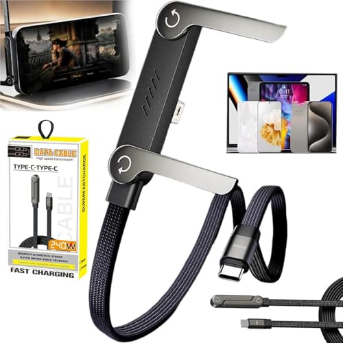 Sosisul 2-in-1-Ladekabel mit unsichtbarem Ständer 2026 Neu Schnellladekabel mit Typ-C-Ständer 240W Ladekabel mit unsichtbarer Halterung für Smartphones Tablets Laptops und Gaming-Geräte