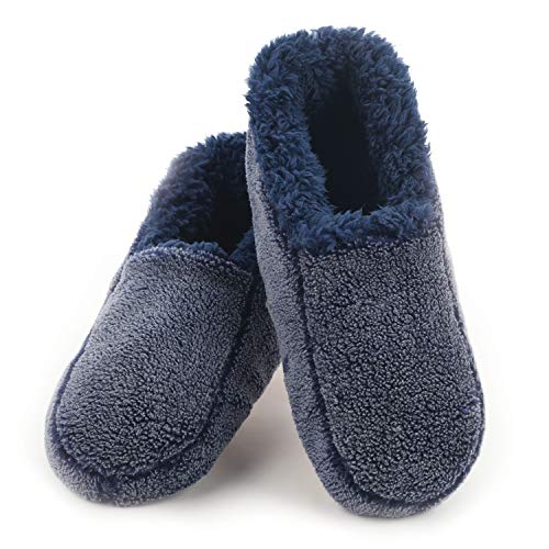 Snoozies Mens Two Tone Fleece Lined Slippers - Comfortable Slippers for Men - Two Tones