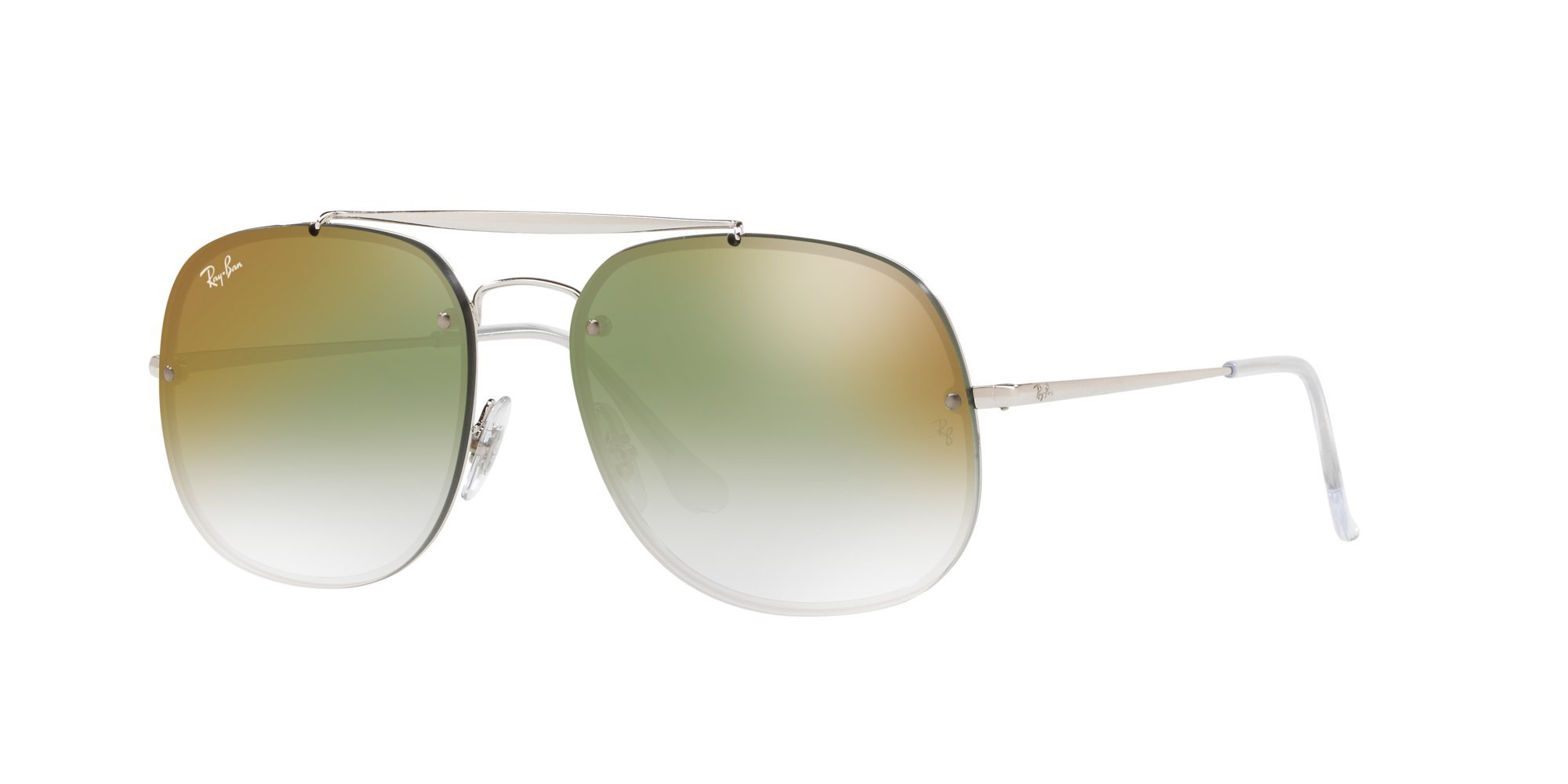 Ray-Ban Unisex's 0RB3583N 003/W0 58 Sunglasses, Silver/Cleargradientgreenmirrorre