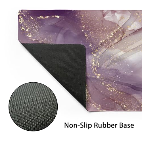 Image of Pink Marble Extended Gaming Mouse Pad Non-Slip Rubber Base Purple Large Mousepad 31.5x11.8in with Stitched Edge Waterproof Thick Keyboard Pads Computer Desk Laptop Mats for Work Game Office