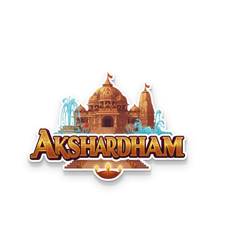 Image of Akshardham Fridge Magnets, Glossy Finish, Stylish Magnet for Fridge, Wardrobe & Metal Surfaces