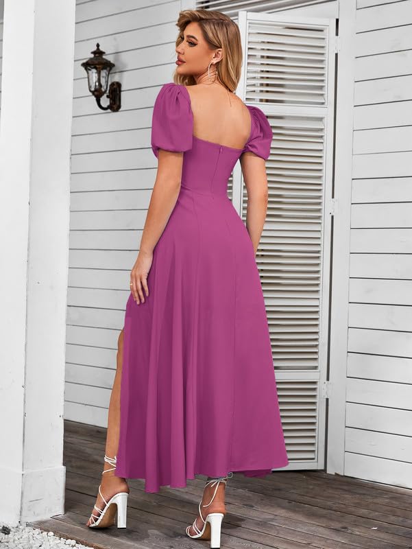 Image of KUTUMAI Women Summer Puff Sleeve Off Shoulder Floral Flowy Long Maxi Dress