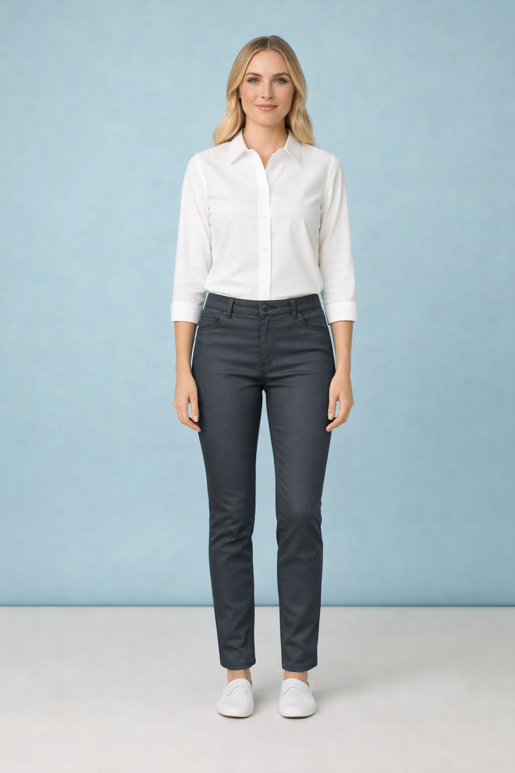 Pantalone Donna Slim Fit, 97% Cotone 3% Elastan, Made in Italy
