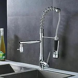 Chrome Polished Brass Sink Taps with Pull Down Spray Mixer Tap