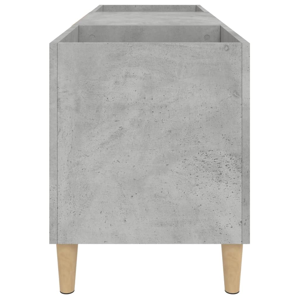 Mobile Porta Dischi Grigio Cemento 121x38x48 Legno Multistrato,Supporto per Giradischi,Supporto per Giradischi in Legno, Supporto per Giradischi con Spazio di archiviazione