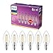 Philips Lampadina LED Oliva Filamento, 6 Pezzi, Equivalente a 40W, Attacco E14, Luce Bianca Calda, non Dimmerabile