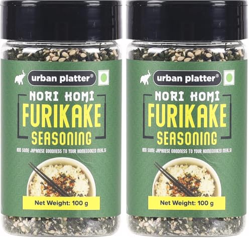 Image of Urban Platter Nori Komi Furikake Seasoning, 100g (Japanese Style, Made with Ao Nori, Sesame Seeds, Pink Salt, Season rice balls, sprinkle on Japanese Appetizers and more) (Pack of 2)
