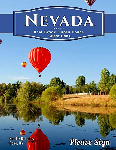 Nevada Real Estate Open House Guest Book: Spaces for guests’ names, phone numbers, email addresses and Real Estate Professional’s notes.