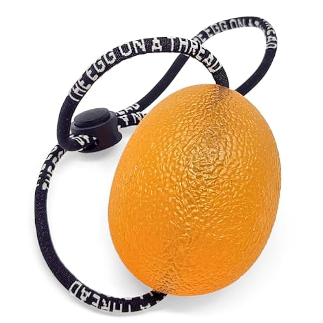 THE EGG ON A THREAD - hand squeezer trainer, grip strengthener, therapy and stress ball. This one-set exerciser is perfect for stress relief, forearm, hand and finger strength, therapy and rehab