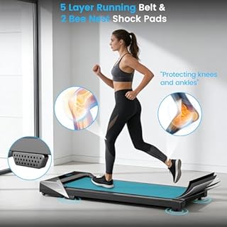 Walking Pad Treadmill for Home - Under Desk Walk Pads with Remote Control Mini Running Portable Electric Machine Adjustable Slim Compact with 0.6-4.0MPH Max up 220 Lbs Modes for Office Small Spaces