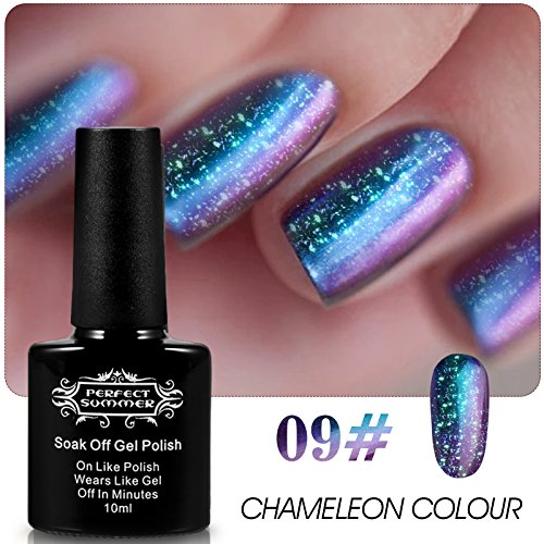 Prefect Summer 10ml Chameleon Colour Change Glitter UV Gel Polish Acrylic Nail Art Soak Off #09