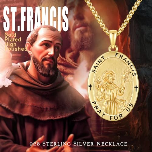 Patron Saint Necklace 925 Sterling Silver Amulet Necklace Religious Jewelry for Men Women2