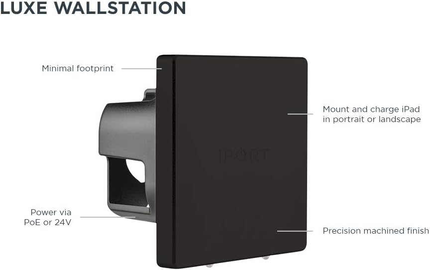 IPORT Luxe (LuxePort) WallStation iPad Wall Mount - Compatible with All Luxe Cases for iPad mini 4 and 5, iPad 9.7, 10.2, 10.5 - White