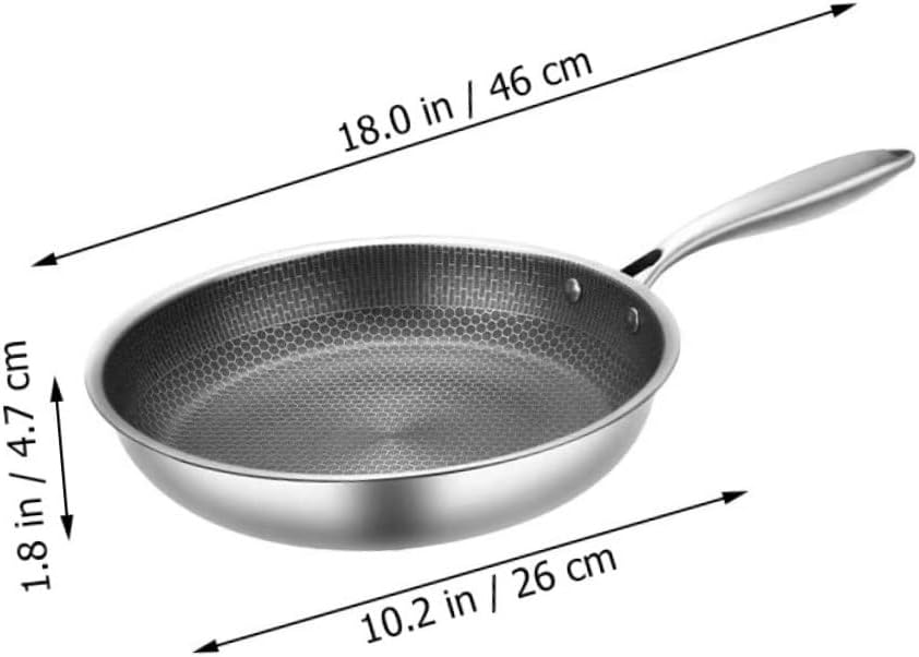 Non Stick Frying Pan Stainless Steel Omelette Pan Honeycomb Frying Pan Cooking Pan Non Stick Pancake Pan/As Shown/28Cm3