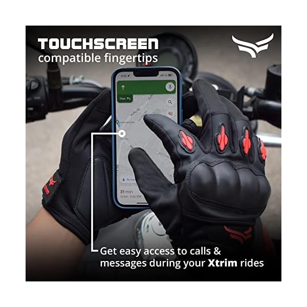 XTRIM Bike Riding Gloves for Men & Women, Full-Finger, Touchscreen Friendly, Breathable & Protective Gloves for Biking, Trekking & Outdoor Activities