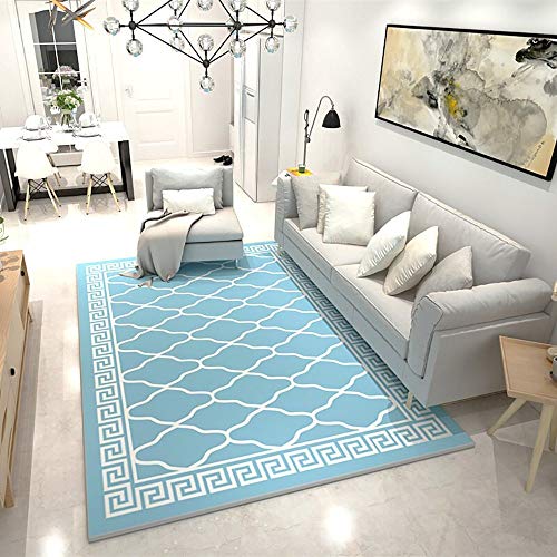 Tapis de salon lavable en machine MU au style géométrique scandinave
