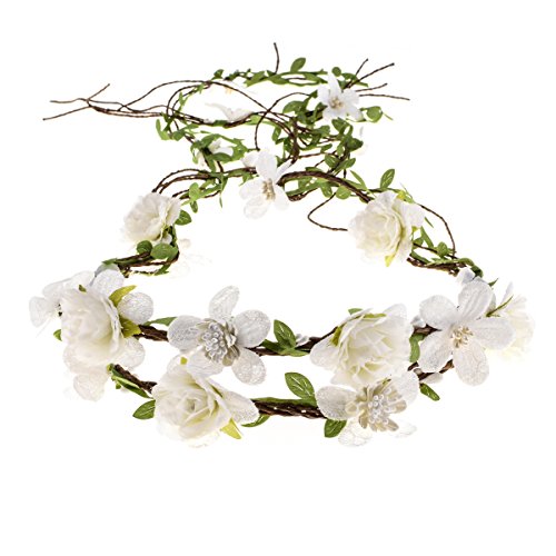Floral Fall Adjustable Bridal Flower Garland Headband Flower Crown Hair Wreath Halo F-83