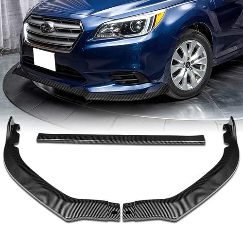 3 Pieces STi-Style Front Bumper Lip Spoiler Splitter Side Body Kit Trim Protection Compatible with 2015-2017 Subaru Legacy, 2016 (Matt Black)