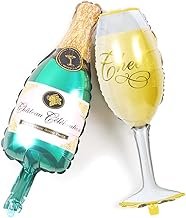 ANCLLO 2Pcs pellicola di alluminio bottiglia di champagne e calice idrogeno palloncini per la decorazione del partito