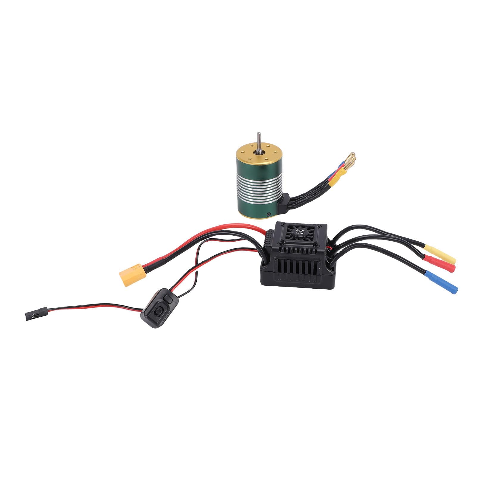 RiToEasysports Motor sin Escobillas S3650 4300KV, Equilibrado de Precisión, Resistente Al Agua, Eje de 3,175 Mm con Controlador de Velocidad Eléctrico ESC de 60 A, Conjunto Combinado para Coche y