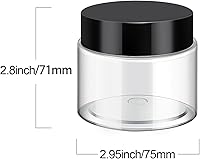 Vista 185 de 6 Pack 6oz Plastic Jars Containers with Lids Wide-mouth Refillable Leakproof Reusable Round Empty Jars for Travel Cosmetic Dry Food Spice Candy Clear