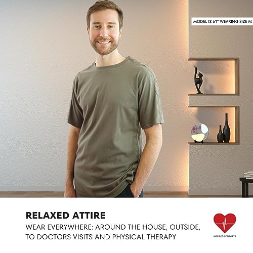 Inspired Comforts Unisex Post Surgery & Rehab Dual Access Crew Neck Snap Shirt4