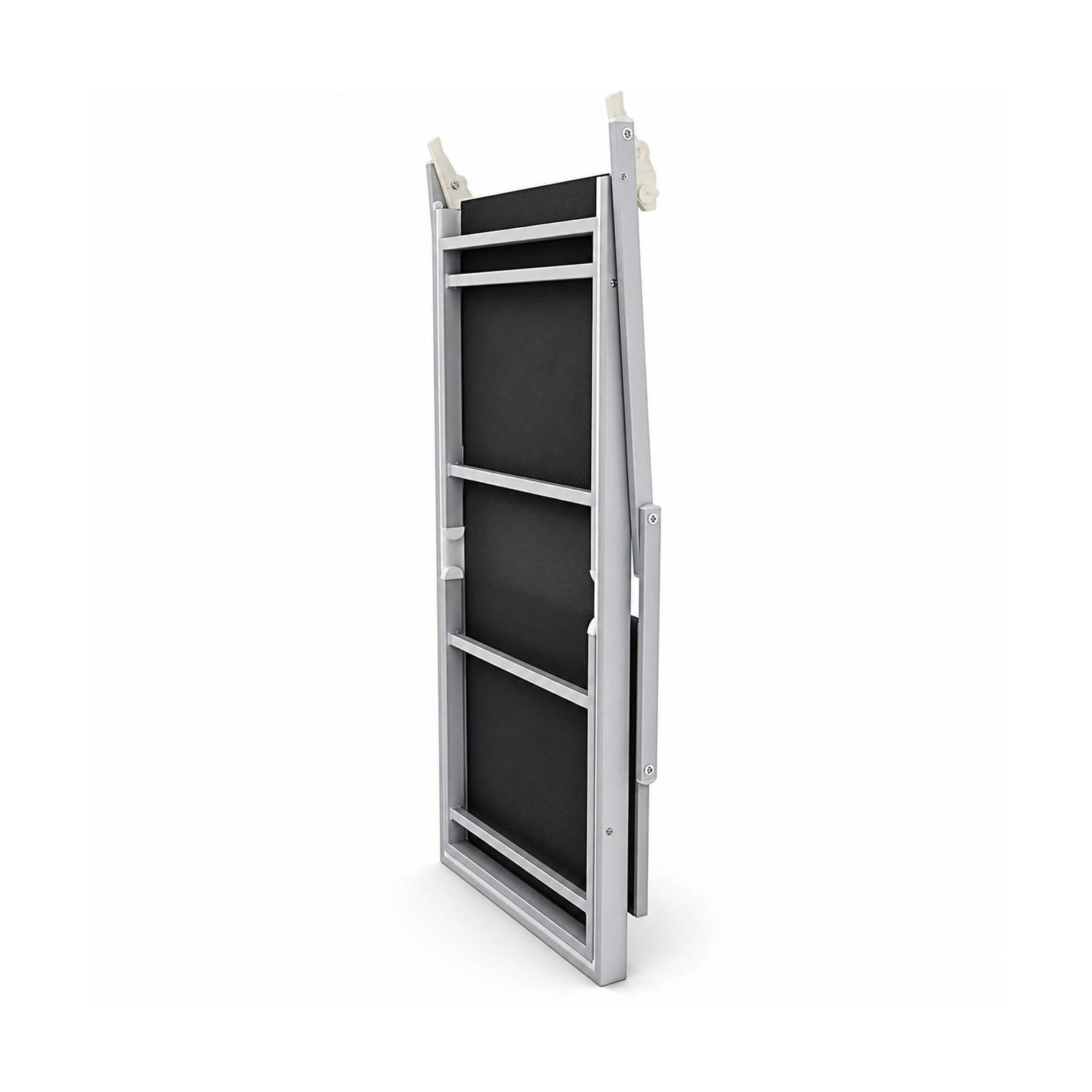 Bricozone Lettino Pieghevole Prendisole in Alluminio E Tessuto Textilene Professionale Con Tettuccio Parasole Orientabile Sdraio Per Mare Spiaggia Piscina Giardino 182 x 60 x 38 Cm Nero
