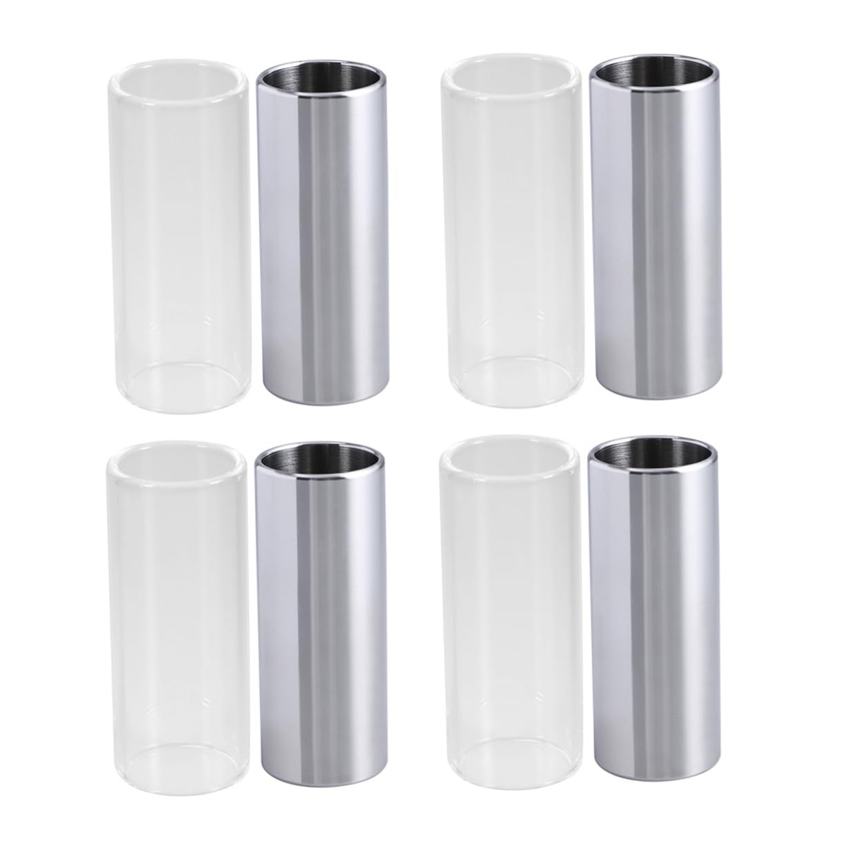 ERINGOGO Bass Guitar 60mm Glass Stainless Steel Medium Bottleneck Slides for Guitarists