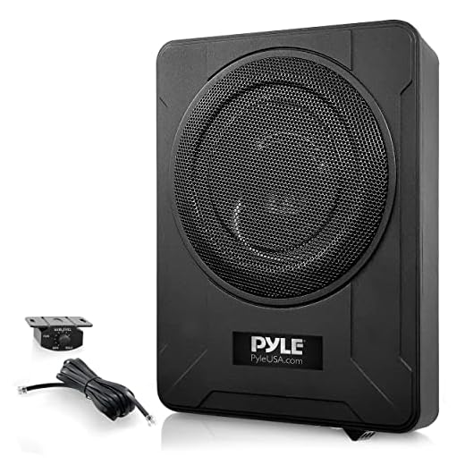 8-Inch Low-Profile Amplified Subwoofer System - 600 Watt Compact Enclosed Active Underseat Car Audio Subwoofer with Built in Amp, Powered Car Subwoofer w/Low & High Level Inputs - Pyle PLBX8A