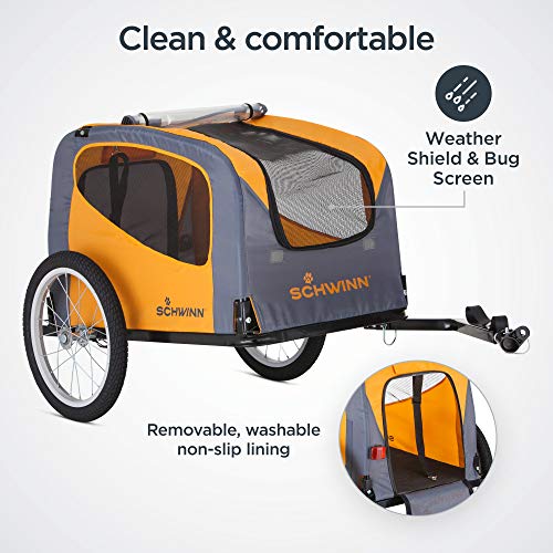 Schwinn Rascal Bike Dog Trailer, Carrier for Small and Large Pets, Easy Folding Cart Frame, Quick Release Wheel… - Image 6