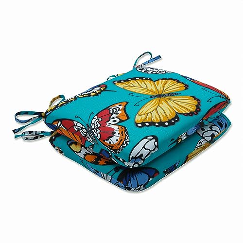 Pillow Perfect Outdoor/Indoor Round Corner Seat Cushions, 15.5" x 18.5",