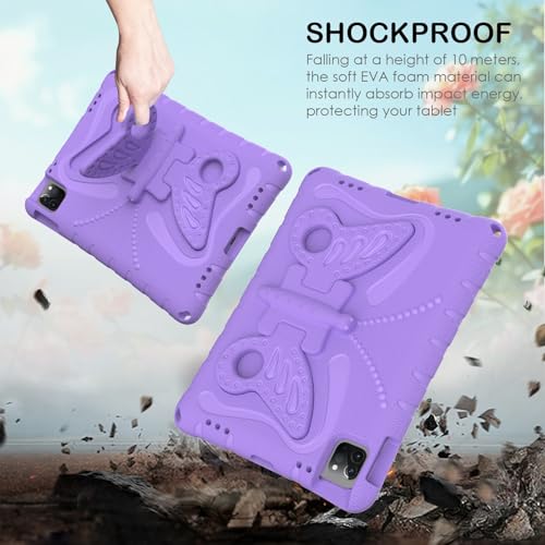 Coque de protection iPad Air 11 M3 M2 résistante chocs enfant violette - 3