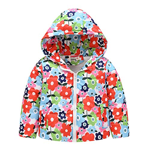 Boys Girls Puffer Jacket Hooded Fleece Lining Elastic Cuffs Outerwear Down Coat Baby Winter Snowsuit Windproof Light Soft Hoodies Tops